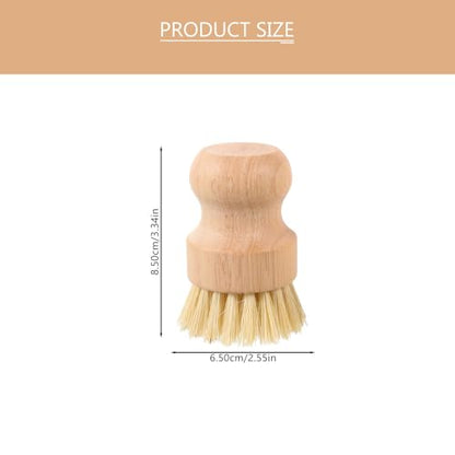 NOLITOY 2pcs Palm Scrub Brush Set with Natural Palm and Sisal Bristles, Multipurpose Kitchen Pot and Pan Scrubber for Household Dish Cleaning
