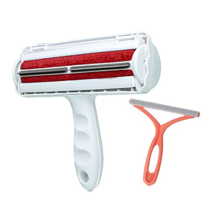 Pet Hair Remover Roller -Portable Reusable Lint Roller Portable Cat & Dog Hair Remover for Furniture, Couch, Bedding - Lint Roller for Clothing, Carpet, Multi-Surface Fur Removal Tool