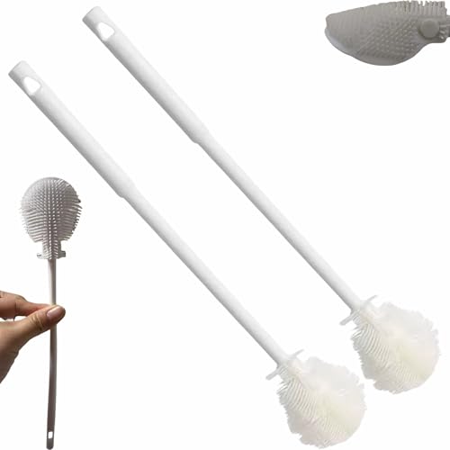 Bloame All Angle Bottle Brush,Bloames Narrow Cleaning Brush,360°Multifunction Long Bottle Brush Narrows Neck,Silicone Soft Rotating Cleaning Cup Brush,for Cups, Coffee Mug Any Bottle Mouth Brush. (2)