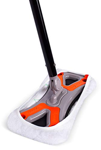 Dust Cleaning Sweeper Mopping - Orange and Grey Durable Mop Set - Lightweight - Great for Kitchen, Home, Garage and Office - Hardwood Tile Laminate Floor Cleaner - Removable Slipper