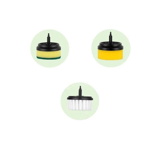 Electric Spin Scrubber, Cordless Electric DishGun Cleaning Brush, with 6 Replaceable Brush Heads Power Scrubber, for Bathroom Floor Window Kitchen Sink Dish Pot (Color : 3Pcs Brush) - color: 3pcs Brush
