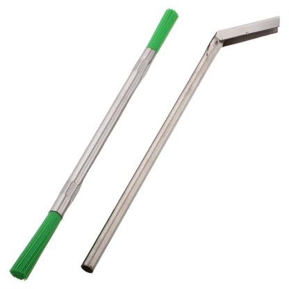 Amosfun Elevator Sill Cleaner Tool with Long Handle Gap Scraper and Brush for Efficient Elevator Track Cleaning in Commercial and Residential Buildings - size: 22.50X0.80X0.80CM