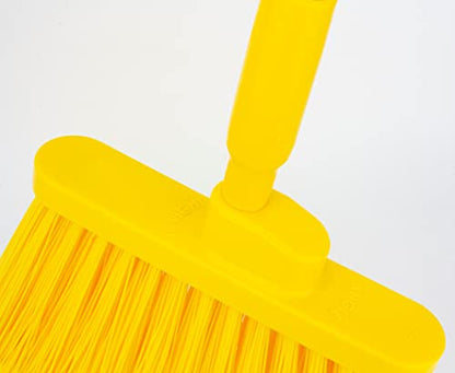 SPARTA 41082EC04 Plastic Color Coded Broom, Flagged Bristles, Long Broom With Angled Head For Large Debris, 56 Inches, Yellow, (Pack of 12) - color: Yellow