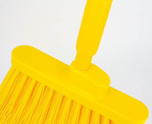 SPARTA 41082EC04 Plastic Color Coded Broom, Flagged Bristles, Long Broom With Angled Head For Large Debris, 56 Inches, Yellow, (Pack of 12) - color: Yellow