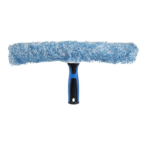 Unger Professional 14" Window Scrubber Washer for Glass Cleaning, Commercial and Residential Washing, Multipurpose Tool, Gently Clean Windows, Reusable Microfiber Sleeve (Pack of 6) - size: 14" (Pack of 6), style: Striped Scrubber II