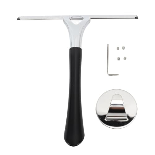 All Purpose Shower Squeegee, Stainless Steel Glass Squeegee Wiper for Shower Doors, Tile Shower Walls, Bathroom, Window, Glass, Car Mirrors and Kitchen 8.86 x 9.45in