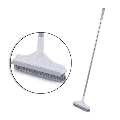 Detachable Long Handle 120 Degree Rotatable Shower Floor Scrubbing Brush for Bathroom Kitchen Home Tool (White)