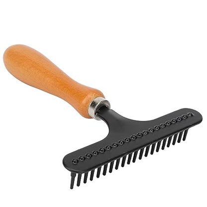 Carpet Rake, Handheld Cleaning, Ergonomic Handle, Small Metal Grooming Rake for Salon