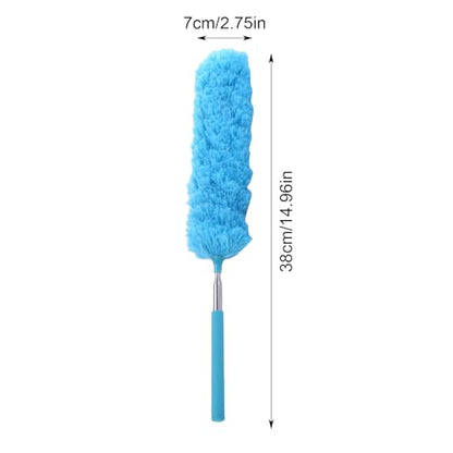 Extendable Feathers Duster Bendable Microfiber Long Handled Duster, Flexible Hand Cobweb Cleaner with Telescoping Pole for Cleaning High Ceiling Fans, Cars, Blinds, Cobweb, Furniture - color: Blue