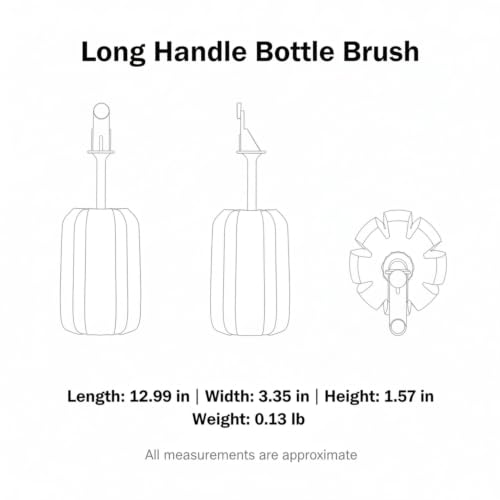 Long Handle Bottle Brush with Sponge Head, 13 Inch Cleaning Tool for Vacuum Flask and Narrow Neck Containers (1 PC) - color: White