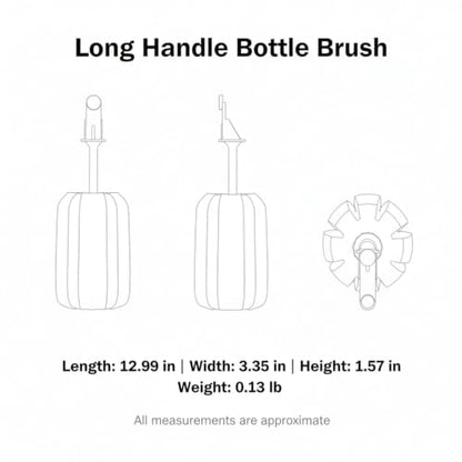 Long Handle Bottle Brush with Sponge Head, 13 Inch Cleaning Tool for Vacuum Flask and Narrow Neck Containers (1 PC) - color: White