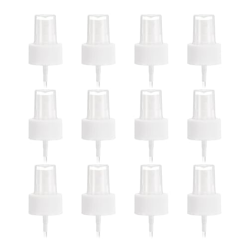 uxcell 12 Pcs White Spray Top, 28/410 Fine Mist Sprayer Reusable Replacement Spray Bottle Pump Plastic Top for Cosmetic Perfume and Body Sprays Bottle - color: White, size: 28/410