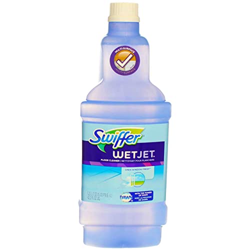 SWIFFER 23679 1.25-Liter Wet Jet Multi-Surface Solution - Open Window Fresh - Quantity 4 - size: 168.8 Fl Oz (Pack of 1)