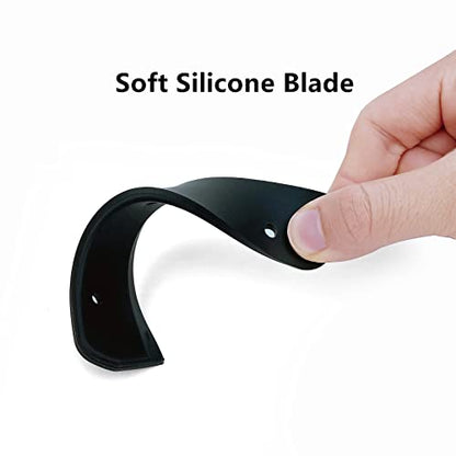 Super Flexible Silicone Squeegee, Auto Water Blade, Water Wiper, Shower Squeegee, 5.9'' Blade and 7.5'' Long Handle, for Car Windshield, Window, Mirror, Glass Door, Grey Black - color: Grey Black