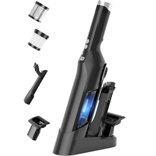 Sweepcent Handheld Vacuum Cordless, 24Kpa Car Vacuum with Brushless Motor, Charging Dock, Rechargeable, 1.5lbs Portable Handheld Vacuum with 2-Speed for Home/Car/Pet, Black - color: Black