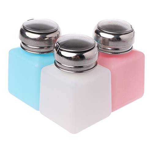 100ml Dispenser Anti-Static Push Down Bottles Lockable Square Bottle Multipurpose Bottle Blue/White,stainless steel, plastic
