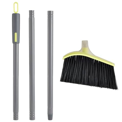 Casabella Wayclean Wide Angle Broom with Densely Packed Bristles, Gray - color: Gray
