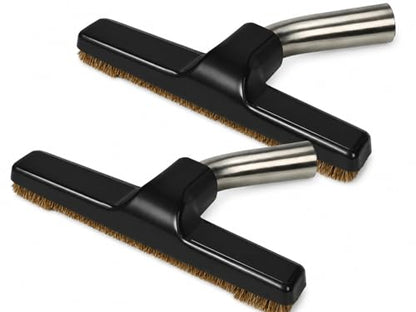 Merchandise Mecca 2 Pack Premium Hardwood Floor Brush Vacuum Attachment – Black Metal Neck, Soft Bristles, Universal 1-1/4 Inch (32mm) Fit, 10” Wide (Black) - color: Black