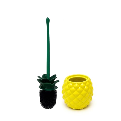 Deep & Sturdy Toilet Bowl Brush with Holder - Pineapple Bowl Brush - Durable Scrubbing - Toilet Cleaners - Household Essentials - Bathroom Cleaner - Cleaning Supplies - Household Supplies - color: Pineapple