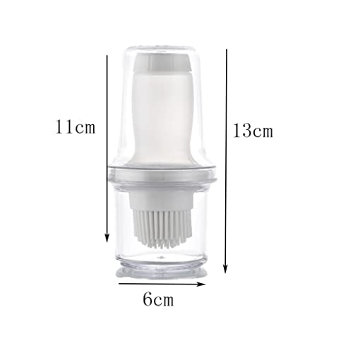 2PCS Oil Bottle Brush Set Oil Brush Bottle With Container High Temperature Dressing Bottle Barbecue Sauce Brush Oil Pot Home Kitchen Oil Brush Tool For Cooking, Kitchen, Camping And Travel (Gray) - color: Gray