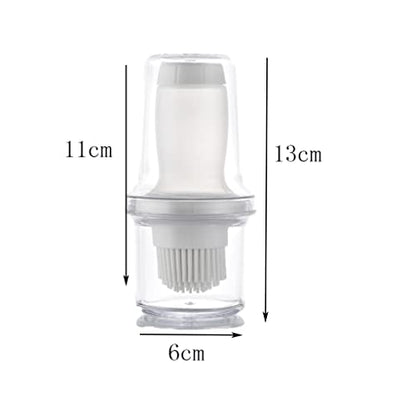 2PCS Oil Bottle Brush Set Oil Brush Bottle With Container High Temperature Dressing Bottle Barbecue Sauce Brush Oil Pot Home Kitchen Oil Brush Tool For Cooking, Kitchen, Camping And Travel (Gray) - color: Gray