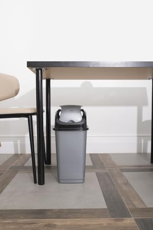 Superio Trash Can for Dorm Room with Lid 4.5 Gallon Plastic Garbage Can with Swing Top Lid, Medium Slim Waste Bin with Cover for Home, Kitchen, Office, Bedroom, Bathroom, College- 18 Qt (Dark Grey 2) - size: 4.5 Gallon, style: 2 Pack