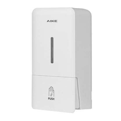AIKE Wall Mount Liquid Soap Dispenser for Commercial Bathroom 27oz Large Capacity Manual Push Pump Original White - color: White