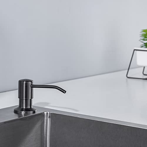 Soap Dispenser for Kitchen Sink, Lotion Dispenser for Kitchen Sink Stainless Steel Pump Head, with 17 Ounce Soap Bottle Refill from The Top,Soap Pump for Kitchen Sink Gun Metal - color: Gun Metal
