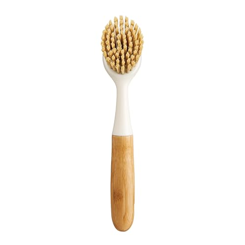 HIC Kitchen Dish Scrubbing Brush, Bamboo with Non-Scratch Bristles - style: Scrubber Brush