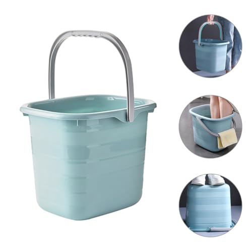 Didiseaon Plastic Bucket with Handle Rectangular Tub Portable Water Pail Utility Storage Bucket for Household Cleaning Supplies 11L, 26.00X24.50X18.50CM