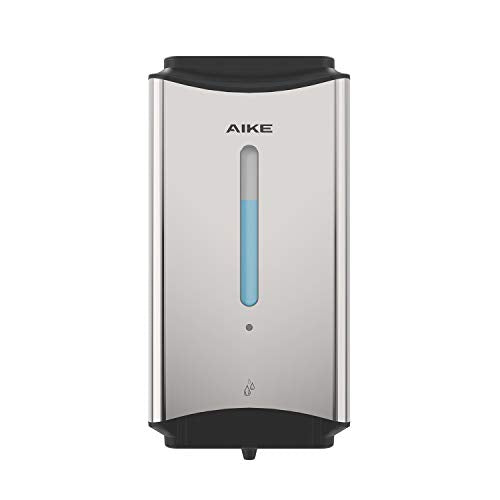 AIKE Automatic Soap Dispenser Commercial Wall Mounted Liquid Dispenser Polished Stainless Steel Finish 1100ml Large Capacity - color: Polished Stainless Steel