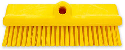 SPARTA 40423EC04 Plastic Floor Scrub Brush, Wall Brush, Equipment Brush With Nonabsorbent Bristles For Industrial Kitchens, Hospitals, Commercial Cleaning, 10 Inches, Yellow - color: Yellow
