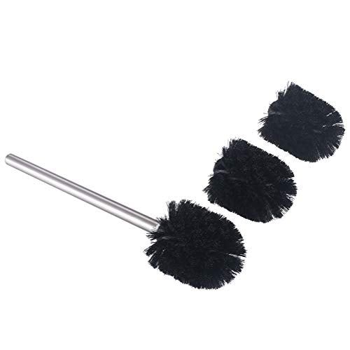 Angle Simple Toilet Brushes, Toilet Bowl Scrubber Brush Head 3 PCS with Cleaner Wand for Bathroom Restroom