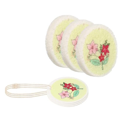 uxcell 6Pcs Cellulose Sponges, Round Kitchen Clean Sponges Non-Scratch Compressed Dish Scrubber with Floral Pattern for Kitchen Household Cookware Bathroom Cleaning & DIY, Light Green - color: Light Green
