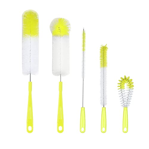 5 Pack Bottle Brush,16 Inch Long Handle Bottle Brushes for Cleaning,Straw Brush,Flexible Bottle Cleaner Brush Set for Washing Narrow Neck Beer Glasswares,Sports Bottle,Wine Decanter,Baby Bottle - color: Green