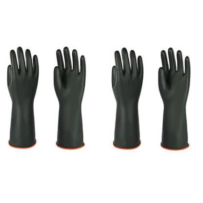 Heavy-Duty Latex Chemical Resistant Gloves - Reusable Long Rubber Dishwashing Gloves with Forearm Protection for Men - Waterproof, Industrial Safety Gear, Acid & Alkali Resistant, Oil-Proof,14“，2 Pair - size: 14”（2 pair）