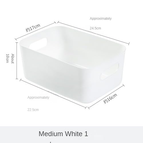 Plastic Storage Bins and Baskets for Efficient Home Classroom Organization Plastic Storage Container Under Bed,Under Sink Bathroom Organizer (Medium white) - style: Medium white