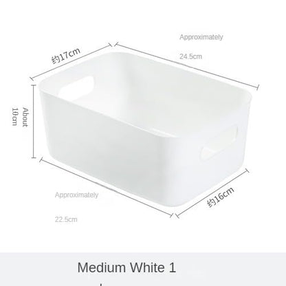 Plastic Storage Bins and Baskets for Efficient Home Classroom Organization Plastic Storage Container Under Bed,Under Sink Bathroom Organizer (Medium white) - style: Medium white