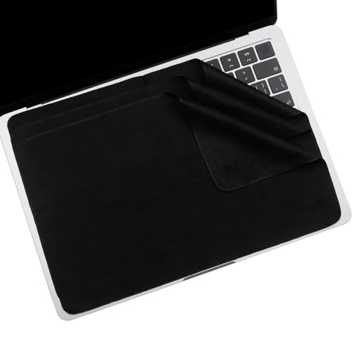 MUBUY-GOL 3 Pack Microfiber Liner Cleaning Cloth 13" with Screen Keyboard Imprint Protection, Laptop Keyboard Protector Compatible with MacBook Neo13/Pro13 /Air 13" and MacBook Pro 14"-Black - color: Black（3 Pack）, size: 11.4" x 7.7"