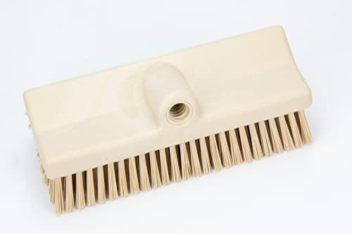 SPARTA 40423EC25 Plastic Floor Scrub Brush, Wall Brush, Equipment Brush With Nonabsorbent Bristles For Industrial Kitchens, Hospitals, Commercial Cleaning, 4 Inches, Tan - color: Tan