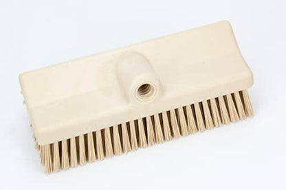 SPARTA 40423EC25 Plastic Floor Scrub Brush, Wall Brush, Equipment Brush With Nonabsorbent Bristles For Industrial Kitchens, Hospitals, Commercial Cleaning, 4 Inches, Tan - color: Tan