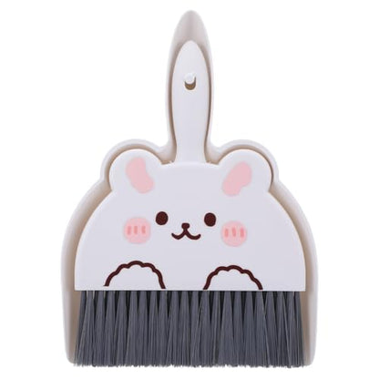Upgrade Small White Broom and Dustpan Set, Hand Dustpan and Brush Set, Cute White Mini Broom and Dust pan Sets, Little Dust Pan for Home Use Tabletop Debris Cleaning Pet Guinea Pig Cages - color: Gray