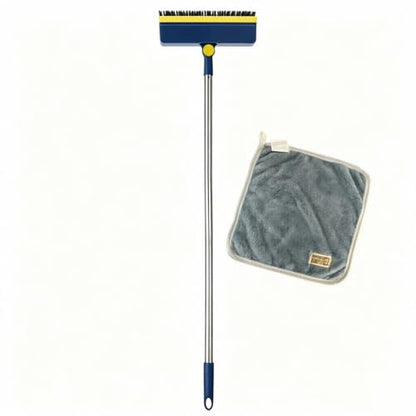 2-in-1 Window Screen Cleaning Brush with Microfiber Towel, Double-Sided Mesh Cleaner Tool for Screens, Patio, Porch, Door & Window, Dry & Wet Use Handheld Screen Brush - color: Black