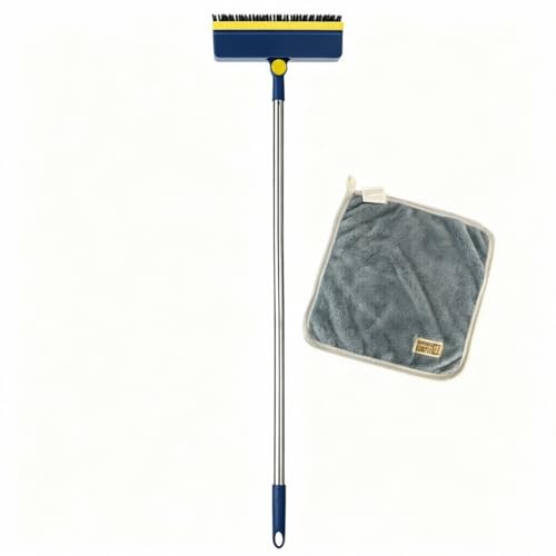 2-in-1 Window Screen Cleaning Brush with Microfiber Towel, Double-Sided Mesh Cleaner Tool for Screens, Patio, Porch, Door & Window, Dry & Wet Use Handheld Screen Brush - color: Black