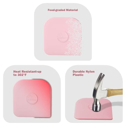 Pan Scraper, 5 Pcs Pot Scraper Plastic, Pot Scraper Non Scratch for Cast Iron, Pot and Pan Cleaning, Sturdy Scraper Kitchen Tool, Pink - color: Pink, size: 5 Pcs