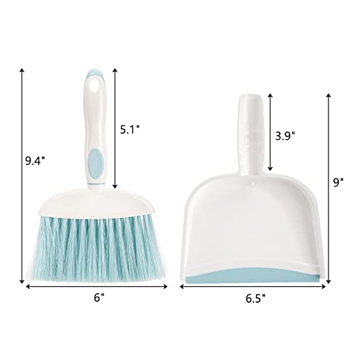 Frcctre 3 Pack Small Dustpan and Brush Set, Multipurpose Plastic Small Hand Whisk Broom and Dustpan Set Cleaning Sweep Tools for Desk Car Keyboard Countertop Home Kitchen