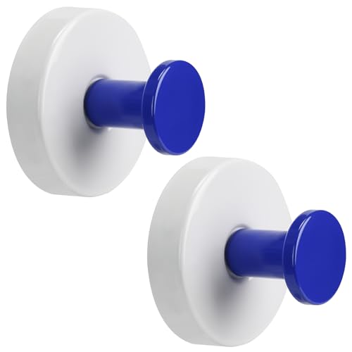 Suction Cup Hooks for Shower No-Drill Bathroom Hooks for Towels, Robes, Loofah Mountable on Bathroom Walls, Kitchen, Glass, Mirrors, Tile and Smooth,Non-Porous Surfaces (2, Blue White) - color: Blue White