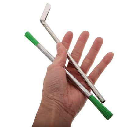 Amosfun Elevator Sill Cleaner Tool with Long Handle Gap Scraper and Brush for Efficient Elevator Track Cleaning in Commercial and Residential Buildings - size: 22.50X0.80X0.80CM