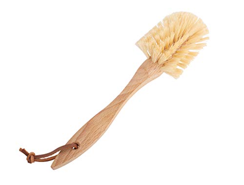 Redecker Dish Brush Set, Tampico Fiber, Curved Handle, 2 Pack – Wrap-Around Design for Everyday Cleaning, Made in Germany - size: Set of 2, 10-3/8-Inches