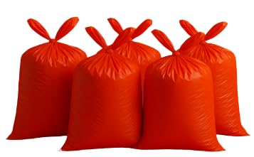 Orange Trash Bags, 44 Gallon Capacity, Commercial Grade Garbage Bags for Industrial, Construction, Outdoor Use, Made in USA (5)